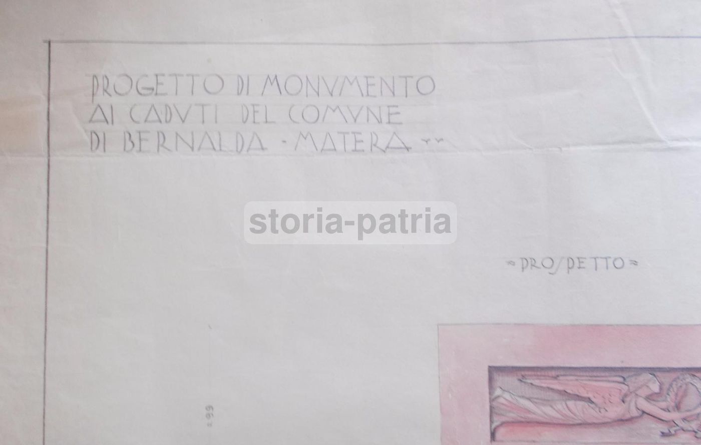 Progetto Per Il Monumento Ai Caduti Di Bernalda (Matera), 1935   Nicola Bassi
