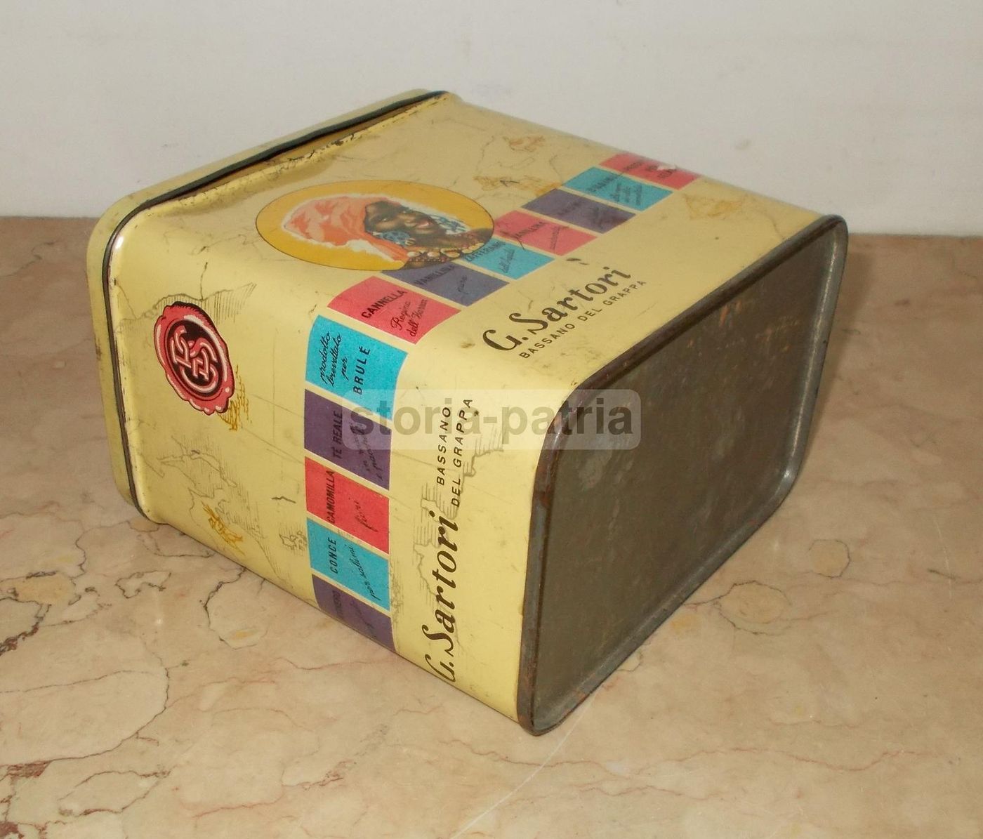 Scatola Pubblicitaria Sartori Bassano Del Grappa Spezie Anni 50