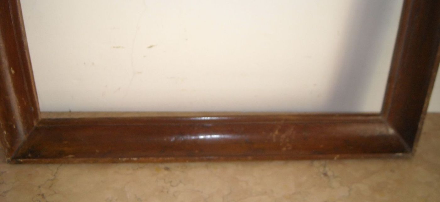 Cornice Antica In Legno Massello 68x79 Cm Epoca '800 Italiana