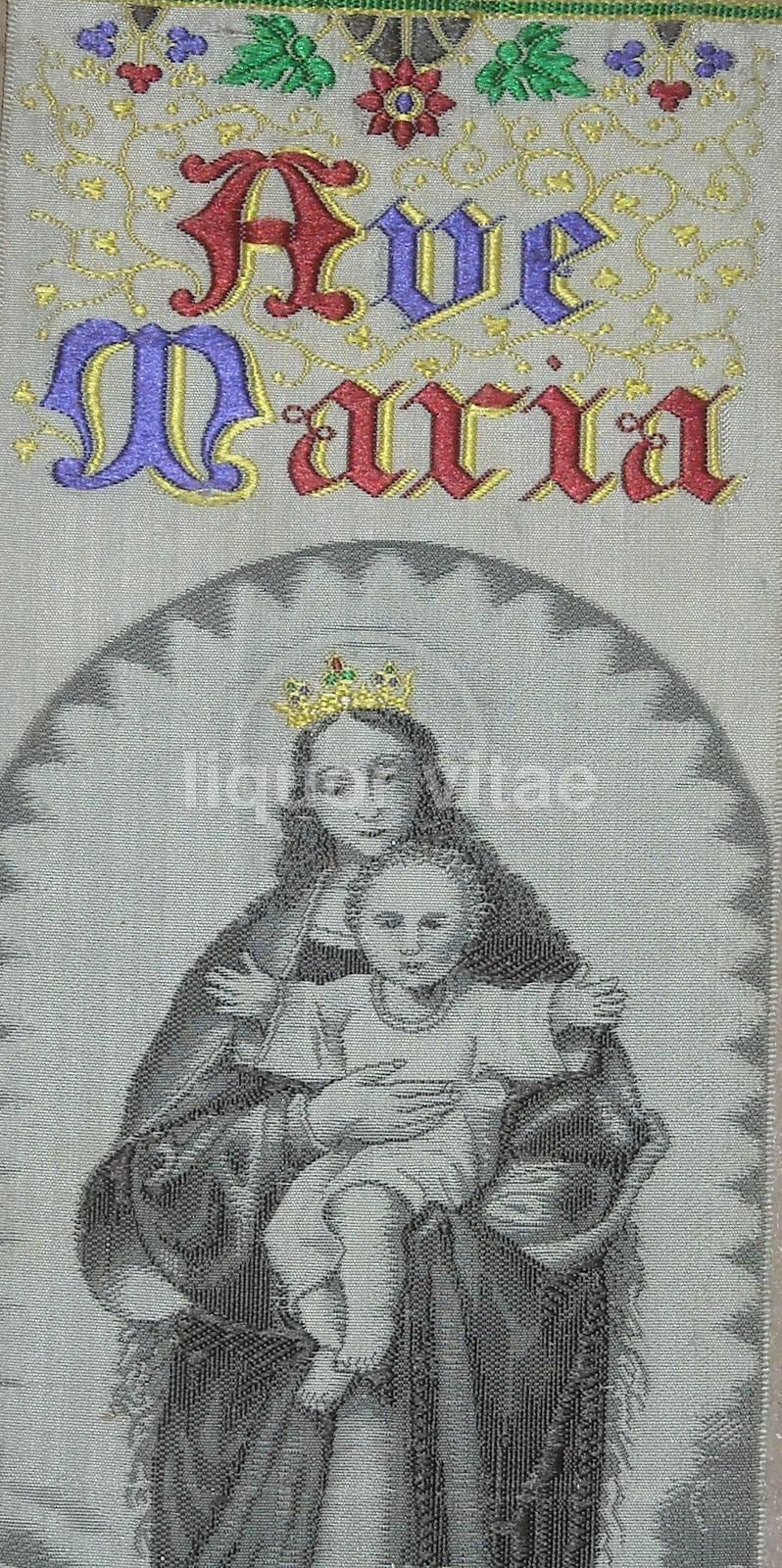 Segnalibro Antico Madonna Con Bambino, T. Stevens, Coventry, 1900