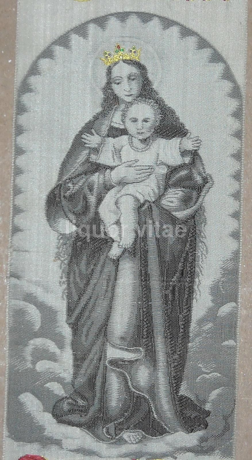 Segnalibro Antico Madonna Con Bambino, T. Stevens, Coventry, 1900