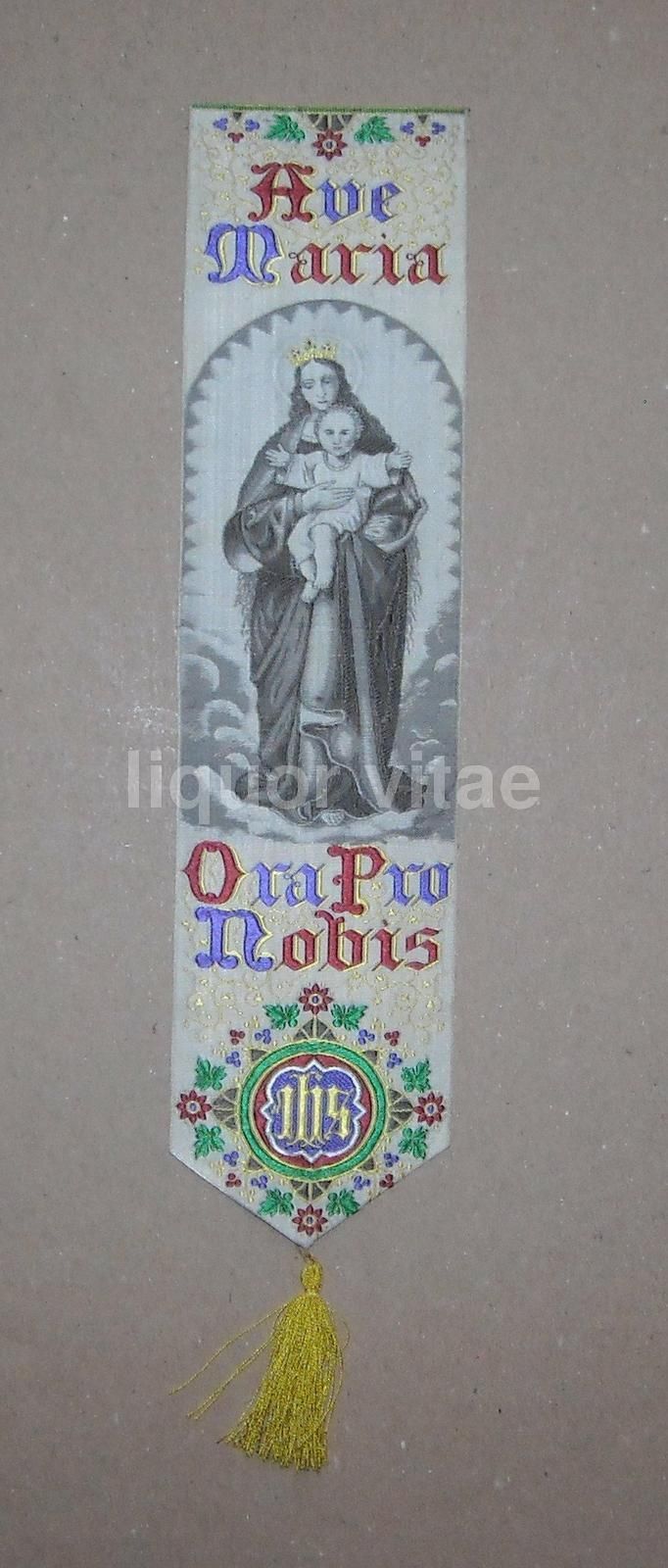 Segnalibro Antico Madonna Con Bambino, T. Stevens, Coventry, 1900