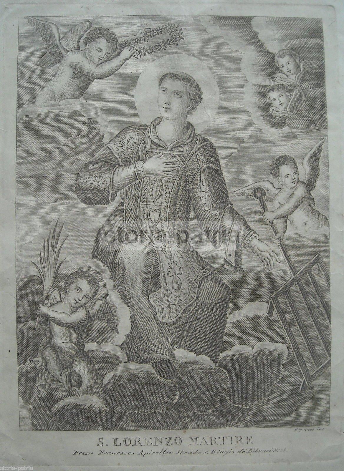 S. Lorenzo Martire, Antica Incisione All'Acquaforte Di F. Toro E F. Apicella, Napoli