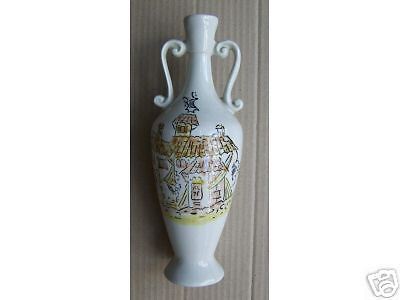 Bottiglia Ceramica Decorativa Cucchi Anni '50 Con Casolare