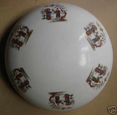 Coppa Lampada In Vetro Opalescente Con Decorazioni Orientali, Anni '20
