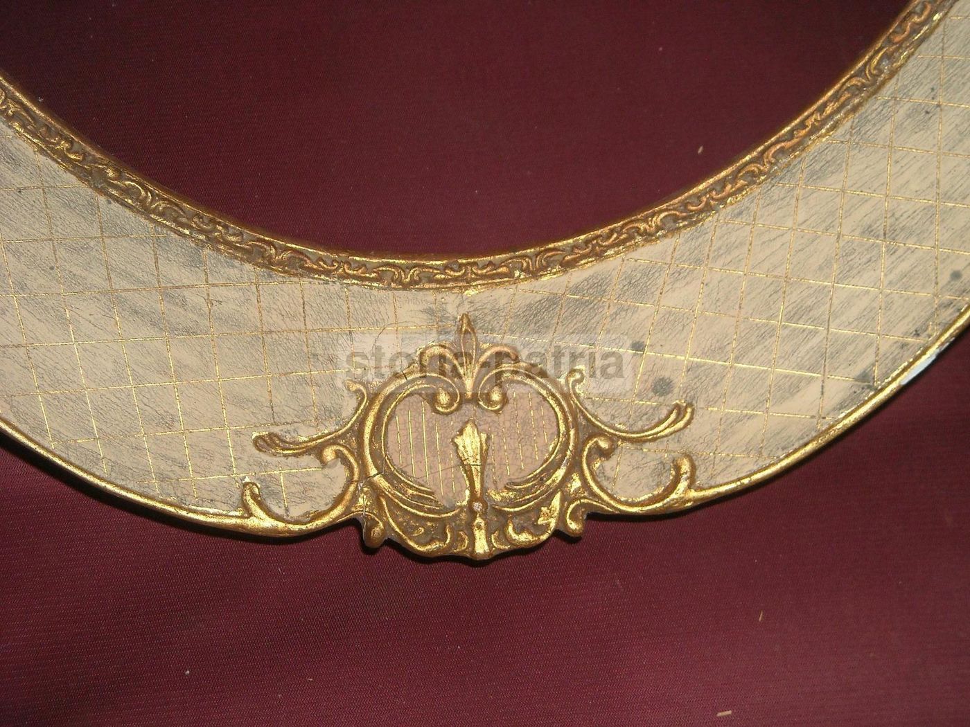 Cornice Ovale Laccata E Dorata Epoca Anni '30 (50x40 Cm)
