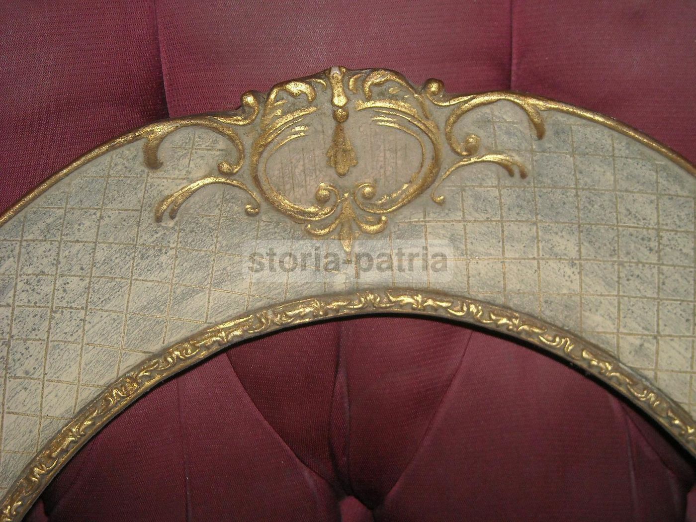 Cornice Ovale Laccata E Dorata Epoca Anni '30 (50x40 Cm)