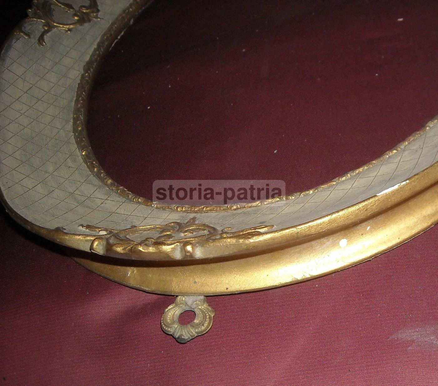 Cornice Ovale Laccata E Dorata Epoca Anni '30 (50x40 Cm)