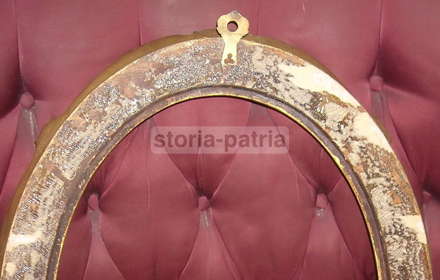 Cornice Ovale Laccata E Dorata Epoca Anni '30 (50x40 Cm)