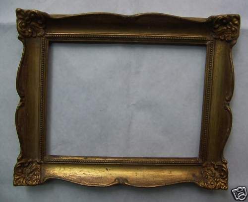 Cornice Dorata Decorativa Degli Anni '30 Con Decori Vegetali, 31x25 Cm