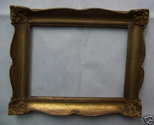 Cornice Dorata Decorativa degli Anni '30 con Decori Vegetali, 31x25 Cm