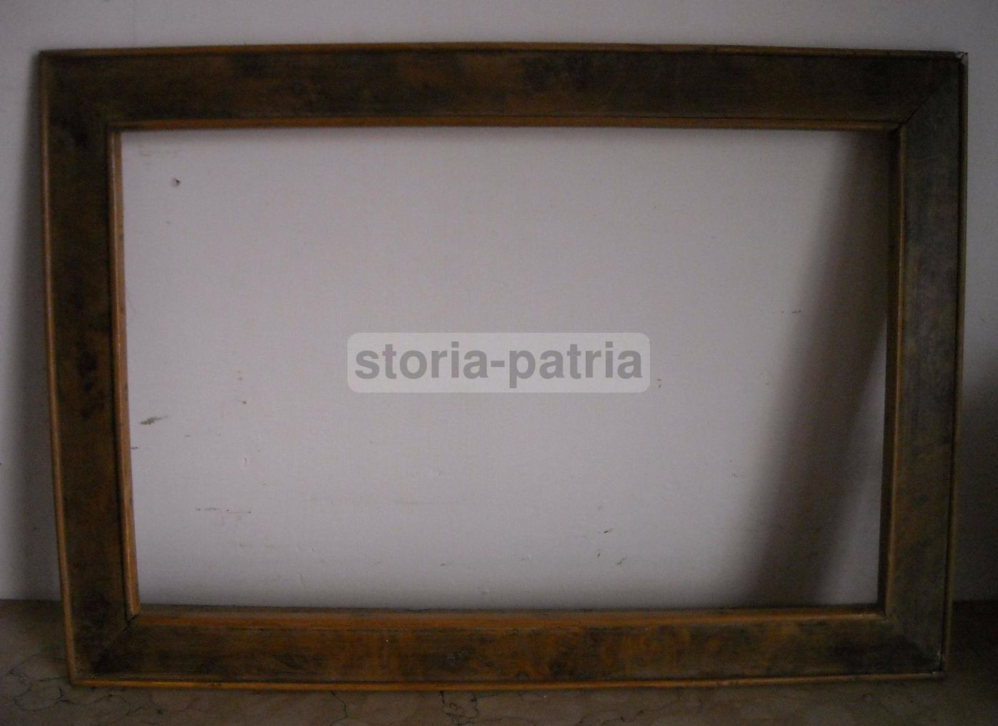 Cornice Antica In Legno, Primo '900, Effetto Radica, Cm 53,5x38