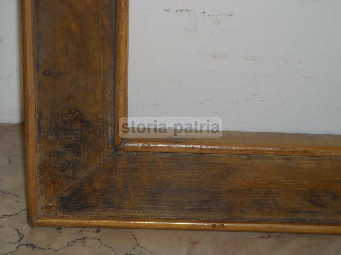 Cornice Antica In Legno, Primo '900, Effetto Radica, Cm 53,5x38