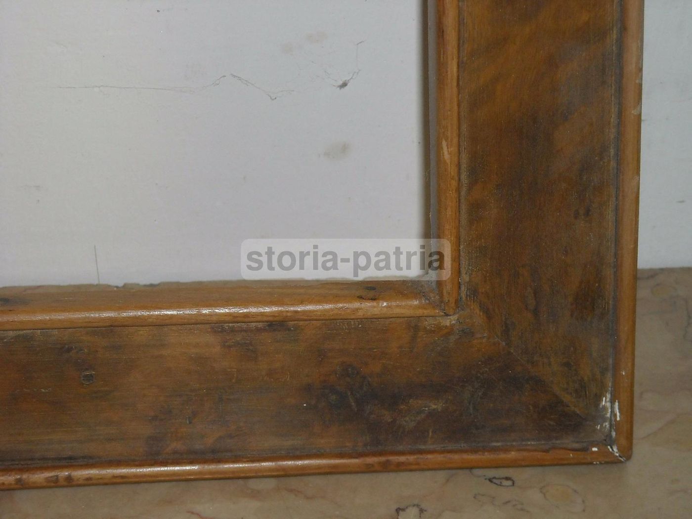 Cornice Antica In Legno, Primo '900, Effetto Radica, Cm 53,5x38