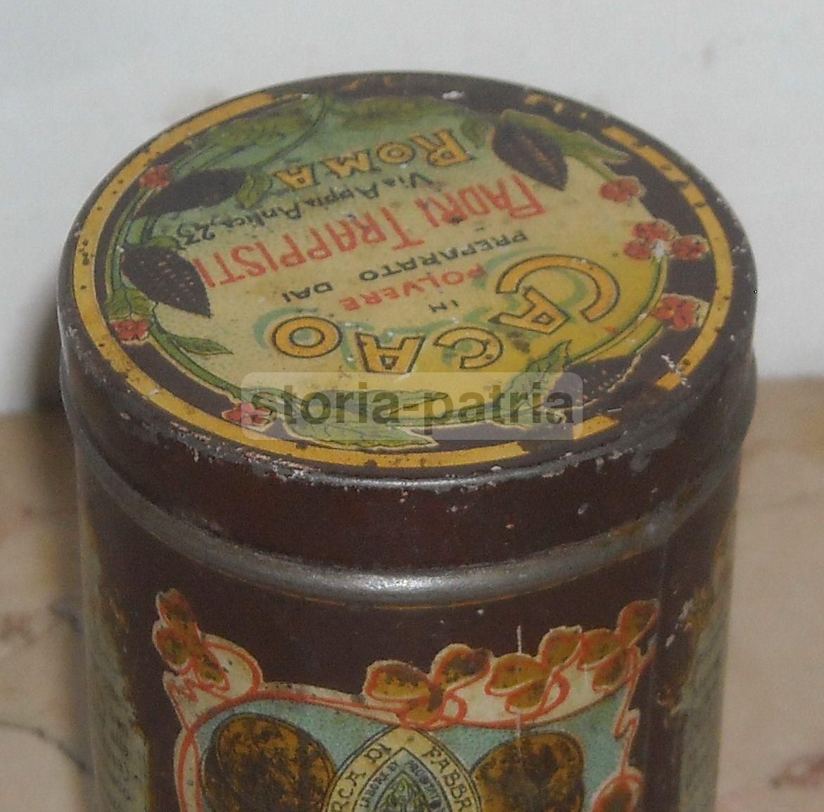 Scatola Latta Liberty Cacao Trappisti Roma Primi '900 Colosseo