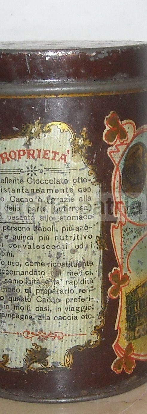 Scatola Latta Liberty Cacao Trappisti Roma Primi '900 Colosseo