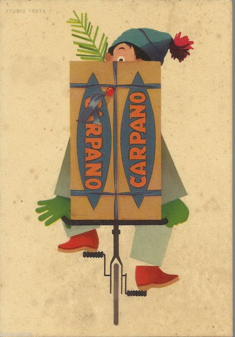 Cartolina Pubblicitaria Carpano Vermouth Torino, Anni '30 '40