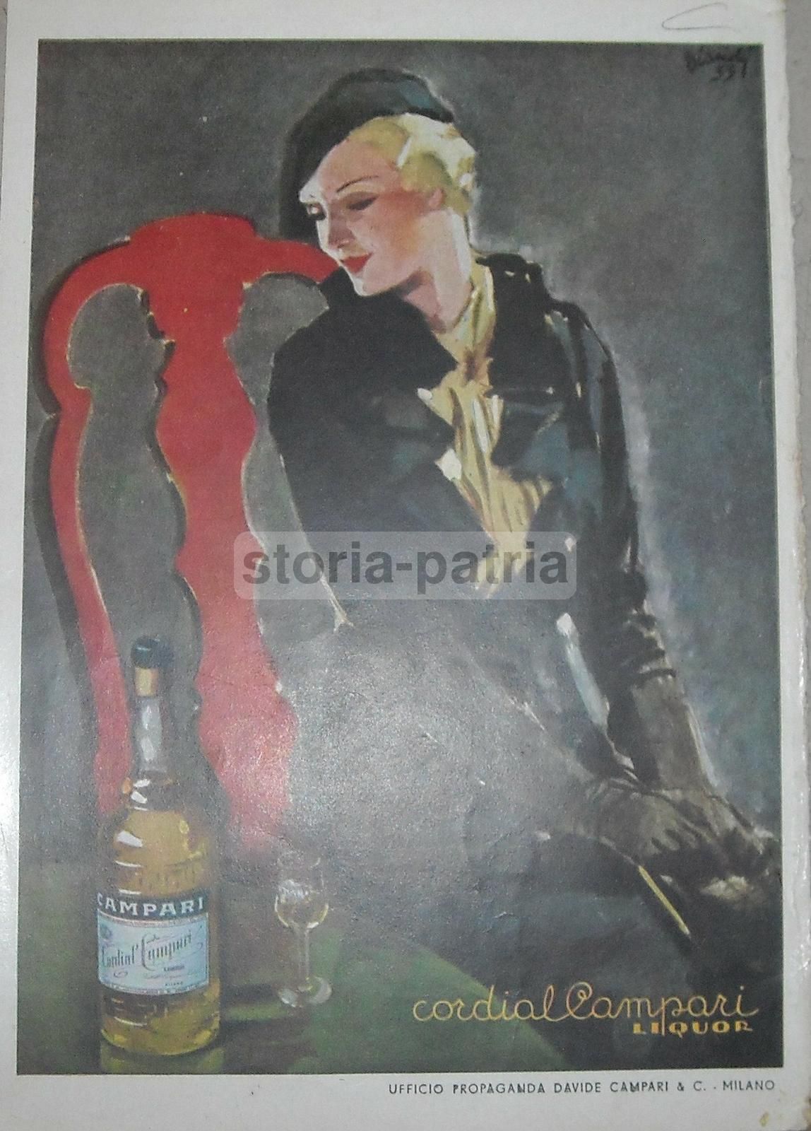 Pubblicità Vintage Cordial Campari, Bianchi 1937, TCI