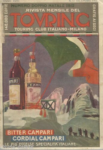 Stampa Pubblicitaria Campari Bitter 1912 Touring Club Italiano