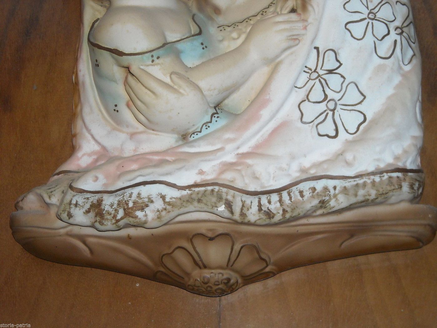 Madonna Con Bambino, Scultura Policroma Su Pannello, Anni '30 '50
