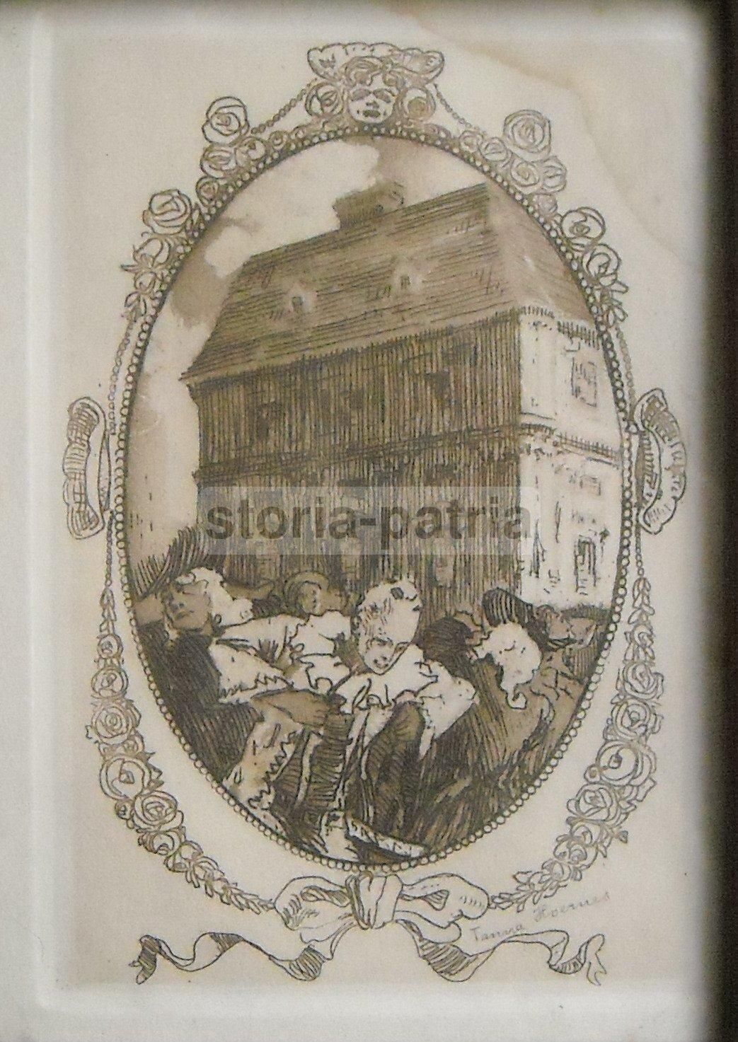 Incisione Tanna Hoernes: Acquaforte, Veduta Liberty, Primi '900