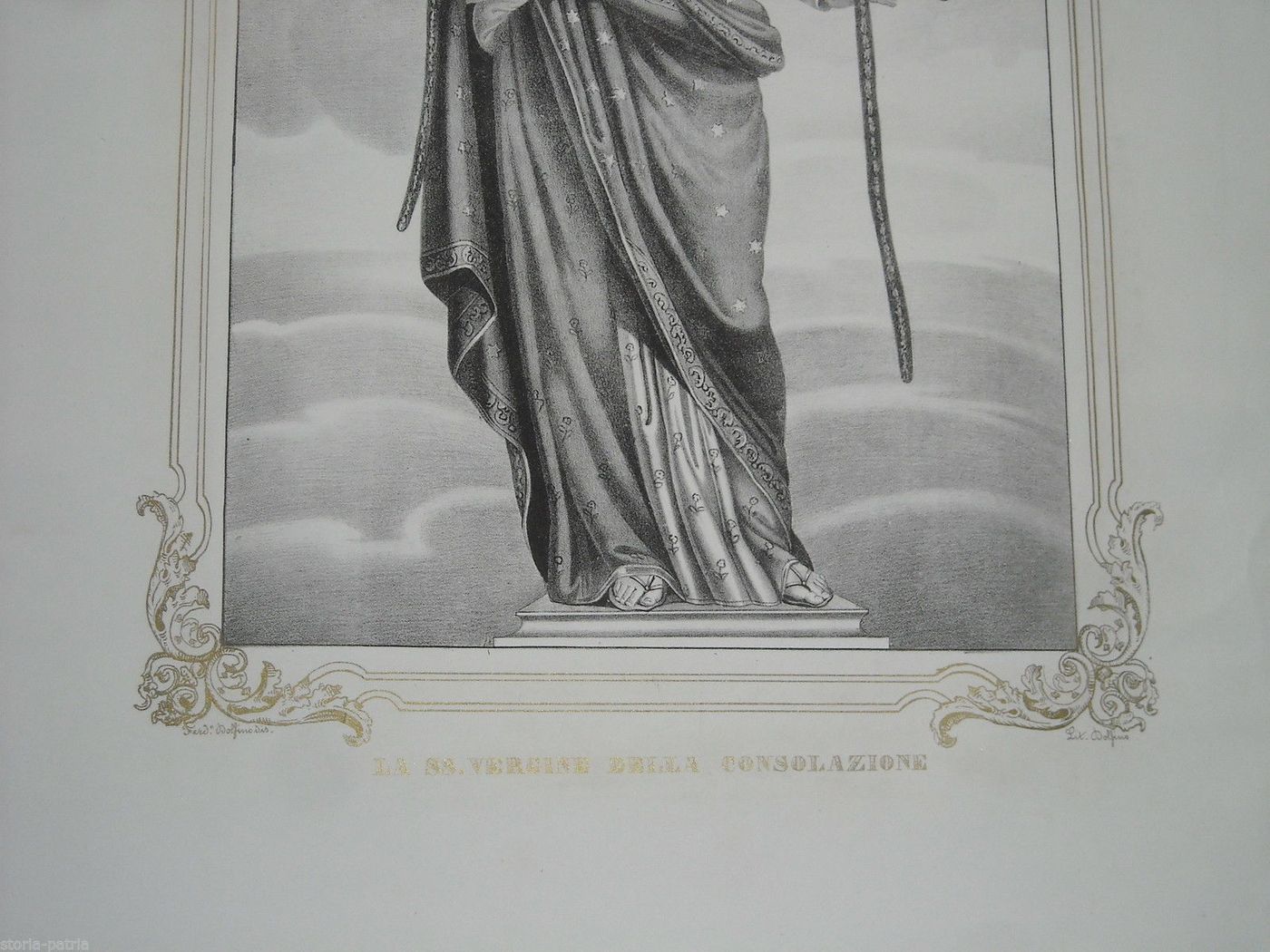Stampa Litografica Madonna Della Consolazione, Dolfino, XIX Secolo