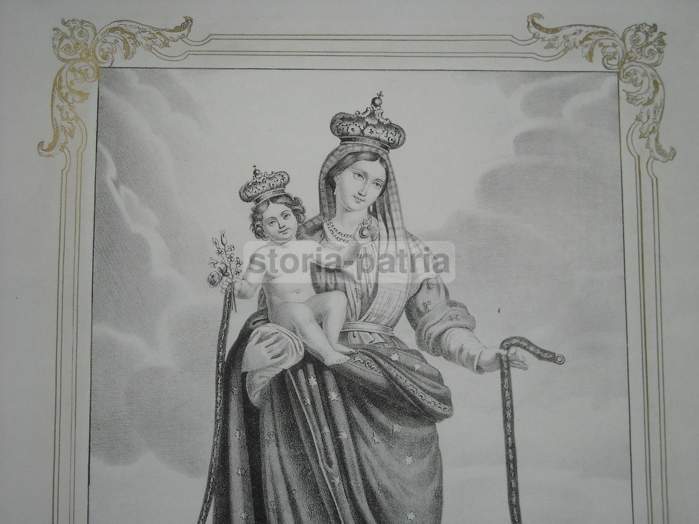 Stampa Litografica Madonna Della Consolazione, Dolfino, XIX Secolo