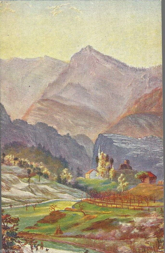 Cartolina Val Posina, Dintorni Della Montanina, Pittore Zocchi, Anni '30