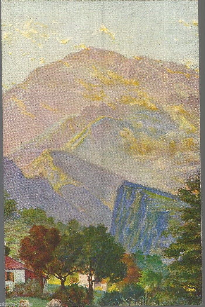 Cartolina d'Epoca: Tramonto Sul Toraro Presso La "Montanina"