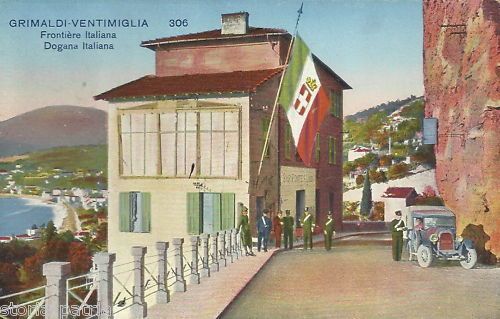 Cartolina Antica Dogana Ventimiglia Grimaldi Tricolore 1935