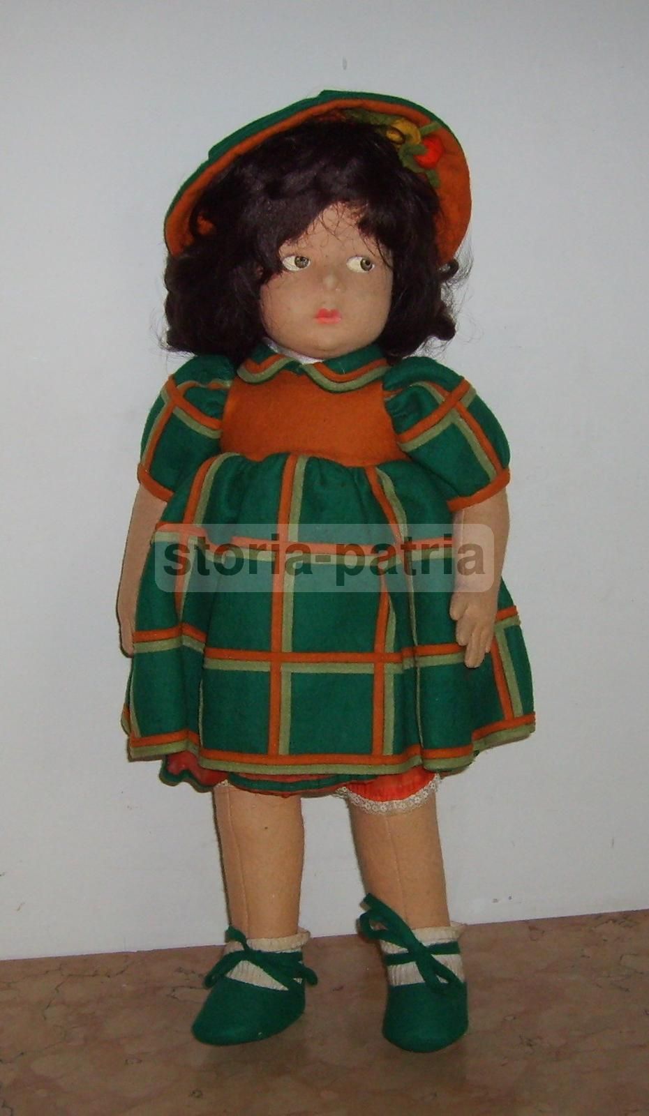 Bambola Lenci Originale In Pannolenci, Anni '50, Firmata, 50 Cm