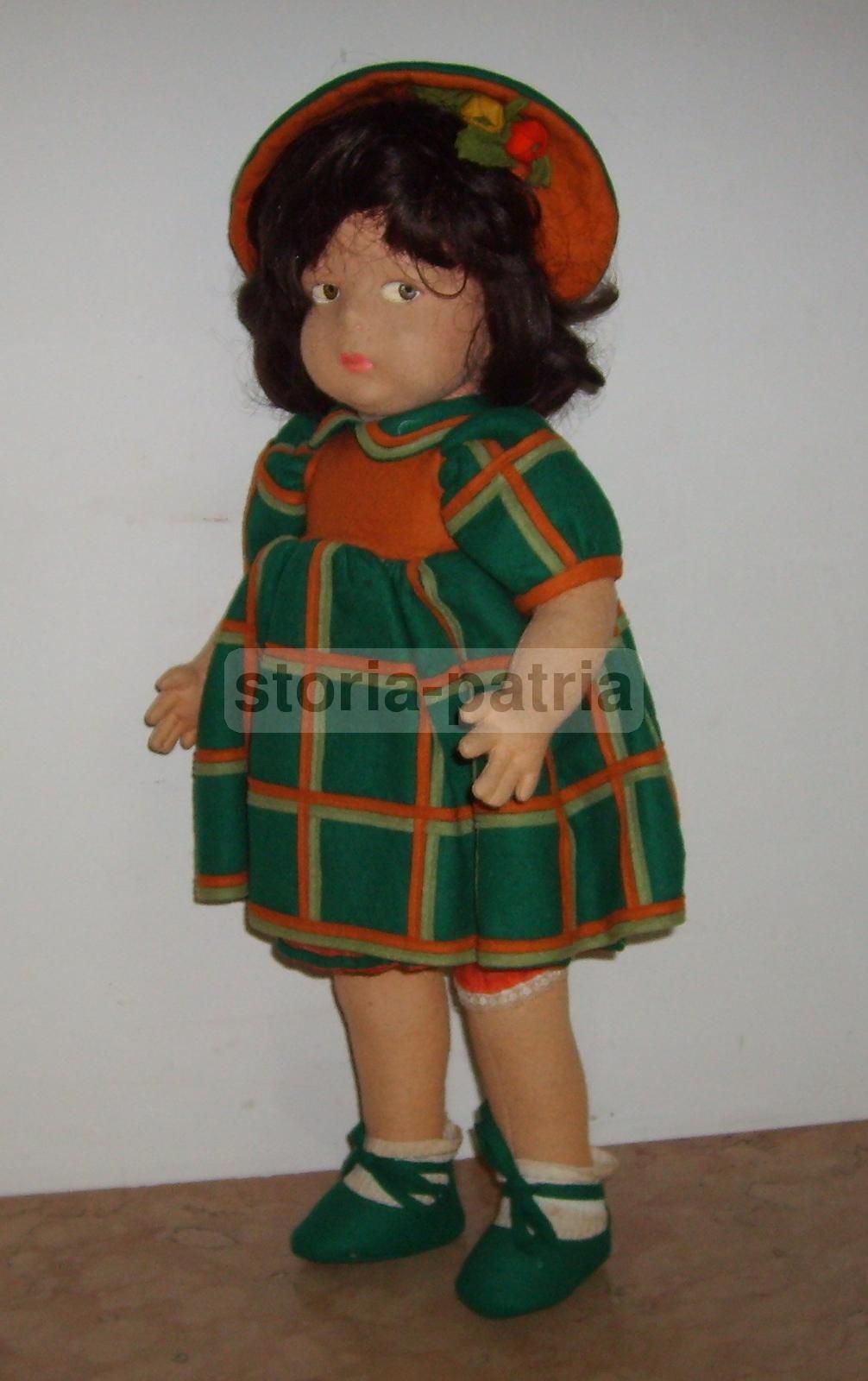 Bambola Lenci Originale In Pannolenci, Anni '50, Firmata, 50 Cm