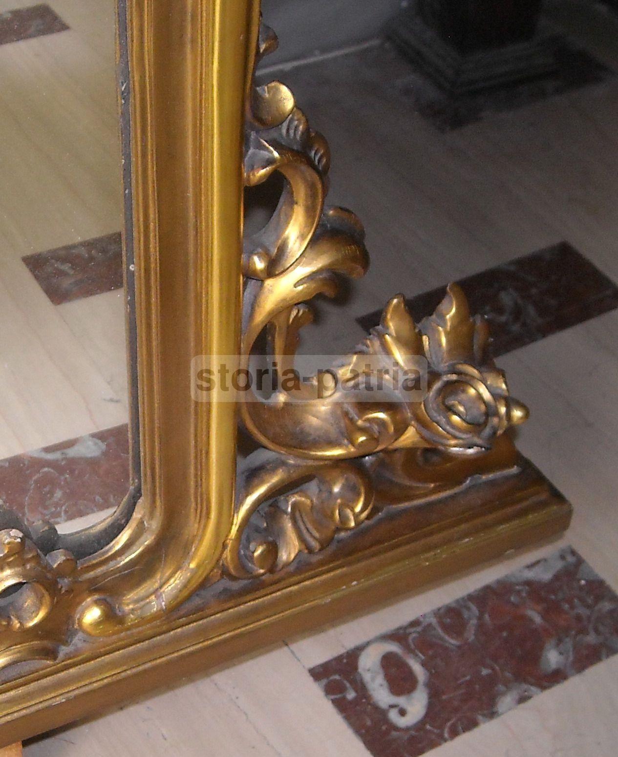 Specchiera Dorata Decorativa Stile '900 Cm 195x135
