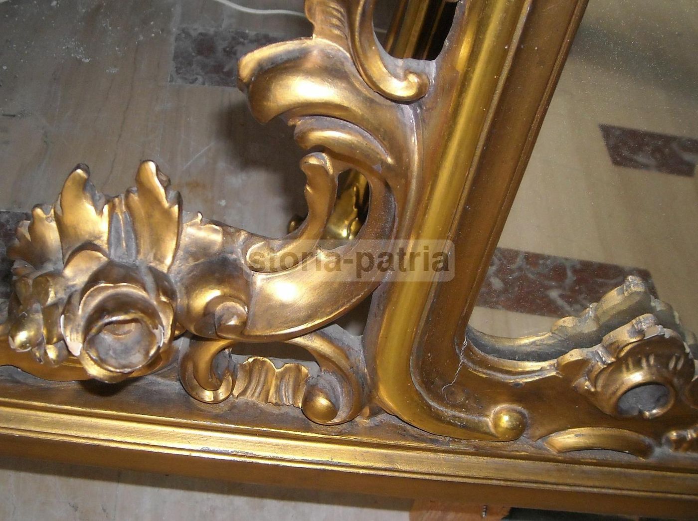 Specchiera Dorata Decorativa Grande Epoca '900 Cm 195x135