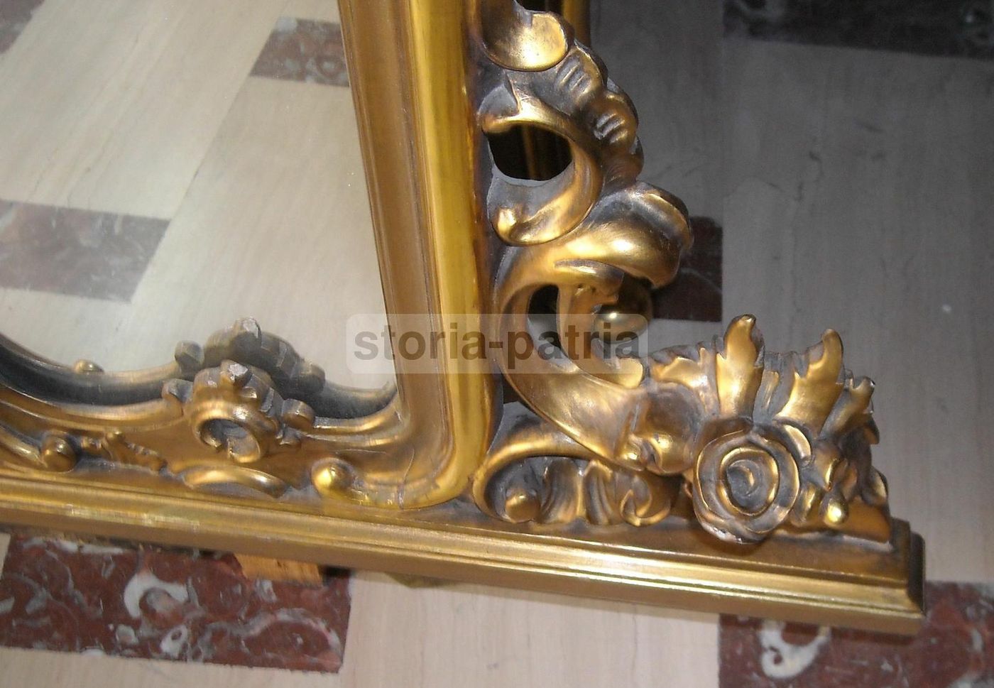 Specchiera Dorata Decorativa Grande Epoca '900 Cm 195x135