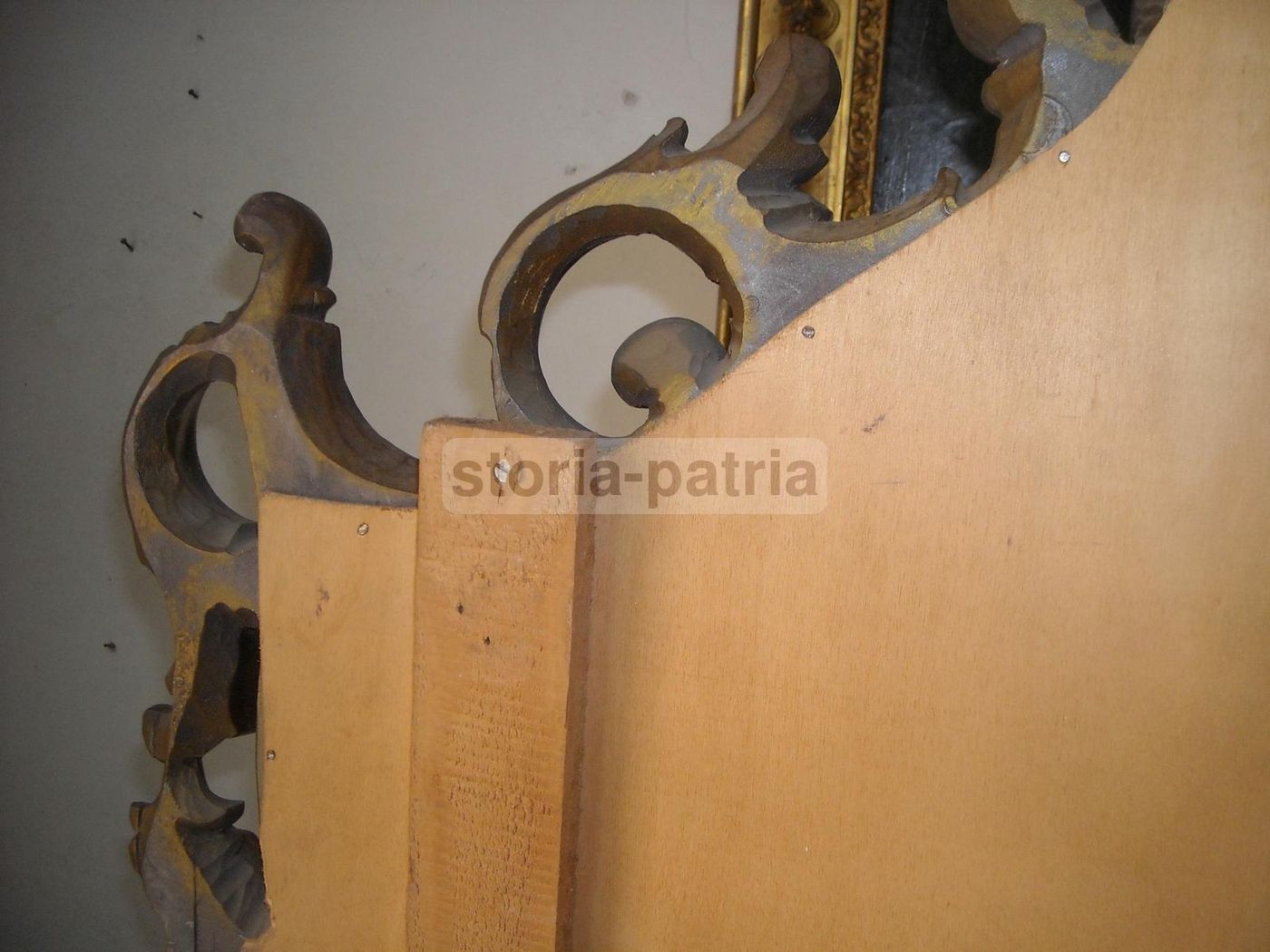 Specchiera Dorata Decorativa Grande Epoca '900 Cm 195x135