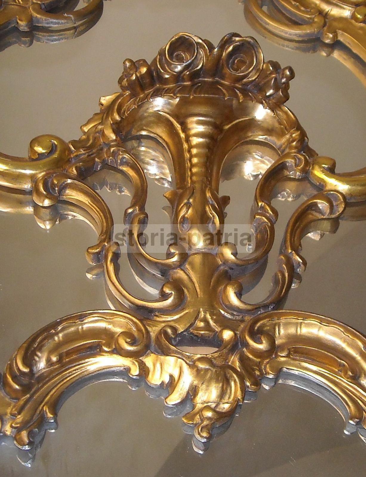 Specchiera Dorata Decorativa Stile '900 Cm 195x135