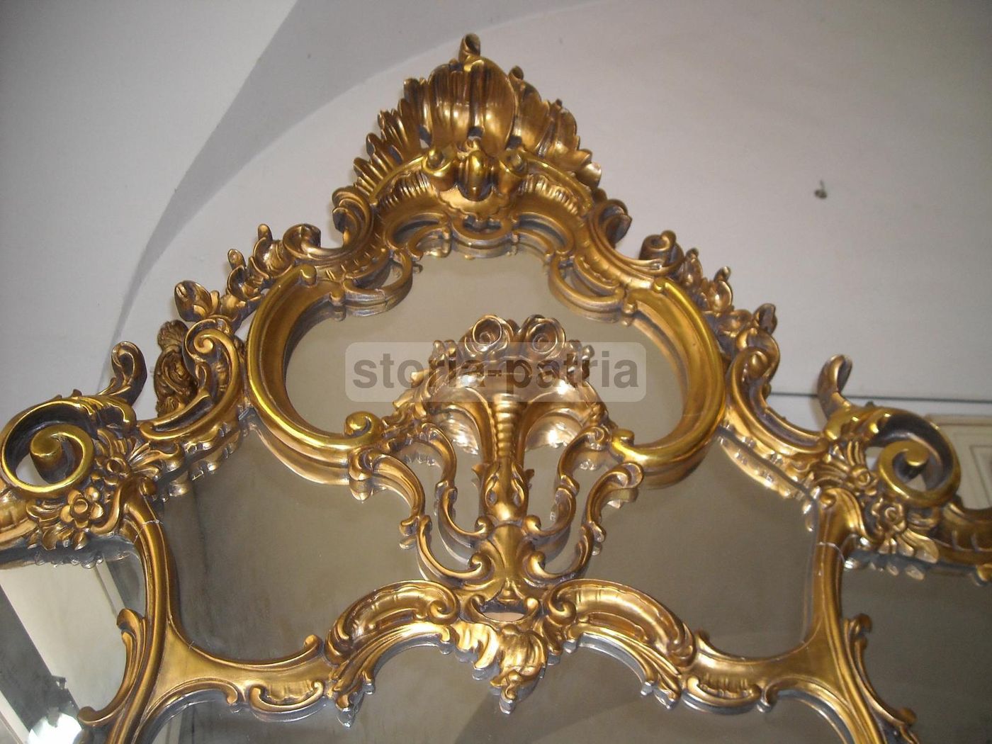 Specchiera Dorata Decorativa Grande Epoca '900 Cm 195x135