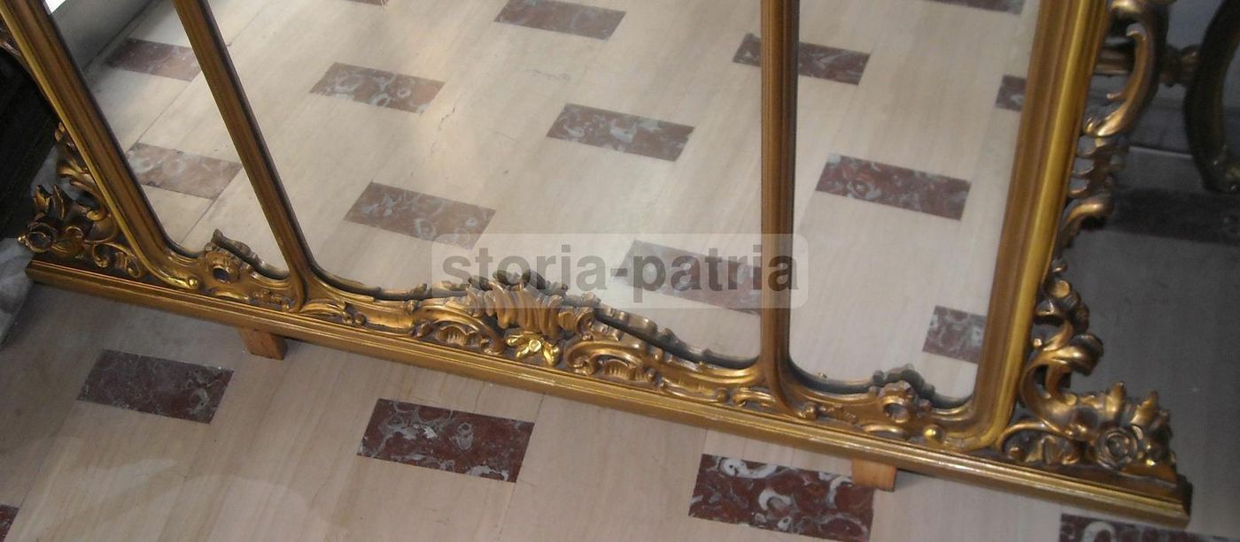 Specchiera Dorata Decorativa Grande Epoca '900 Cm 195x135