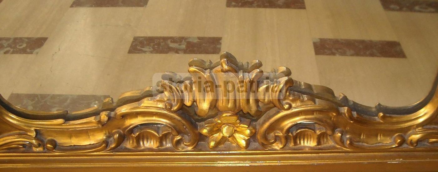 Specchiera Dorata Decorativa Grande Epoca '900 Cm 195x135