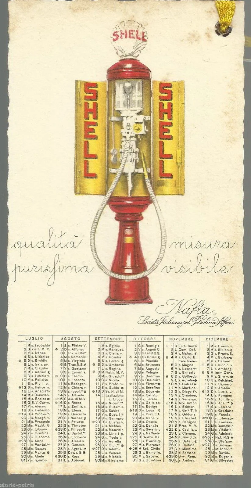 Shell Advertising Calendar 1931 Dudovich Period Bookmark