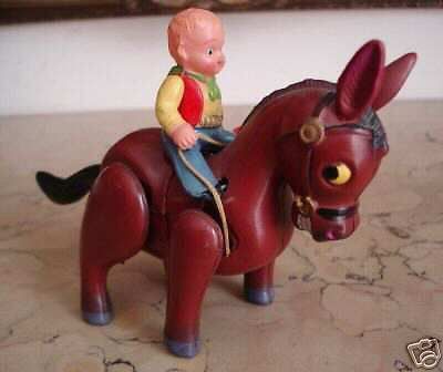 Giocattolo Vintage Cowboy A Corda, Celluloide, Japan, Anni '50