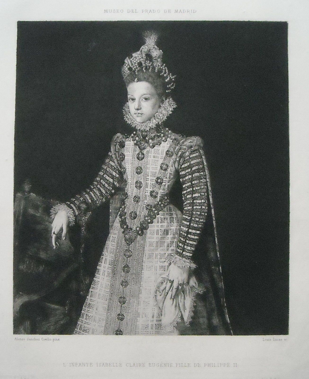 Ritratto Di Isabella Clara Eugenia, Figlia Di Filippo II, Incisione (1880)