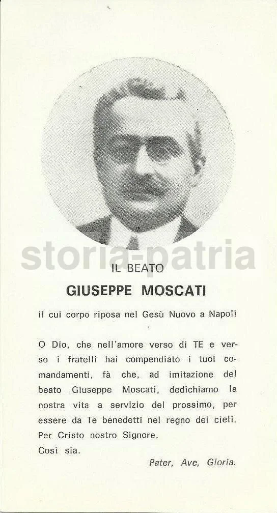 Santino del Beato Giuseppe Moscati, Napoli, Benevento. Medicina e Religione