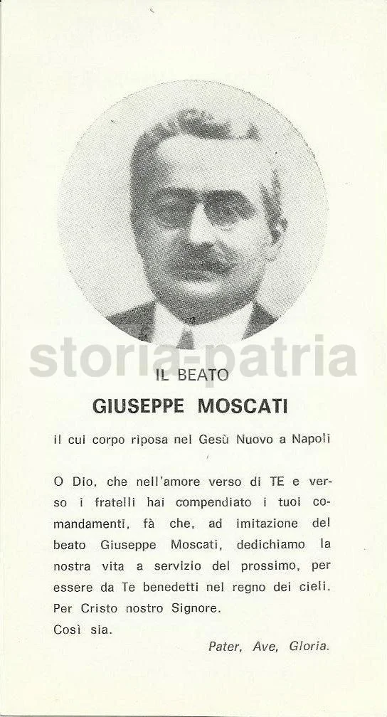 Santino del Beato Giuseppe Moscati, Napoli, Benevento. Medicina e Religione