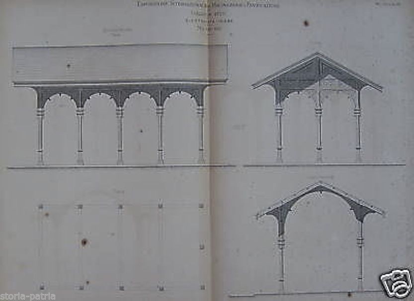 Litografia Birreria Bezzera   Esposizione Internazionale Milano 1887