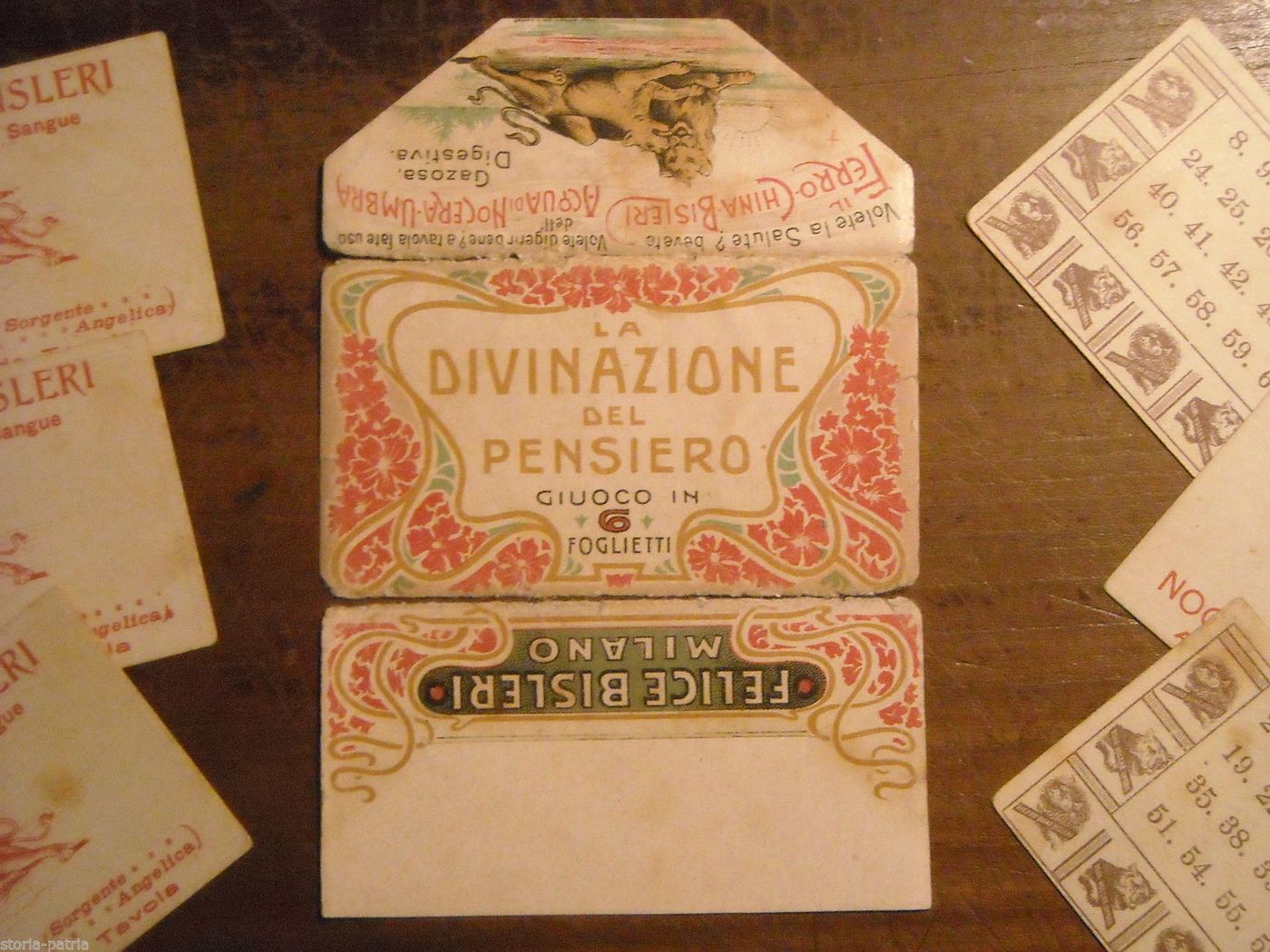 Gioco Pubblicitario Bisleri Ferro China Nocera Umbra Liberty 1900