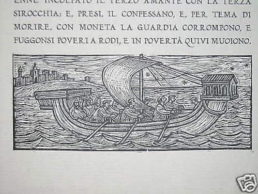 Boccaccio: La Novella Delle Tre Sorelle E Dei Tre Giovani. Illustrazioni Di Egidio Pecorari, Urbino 1939