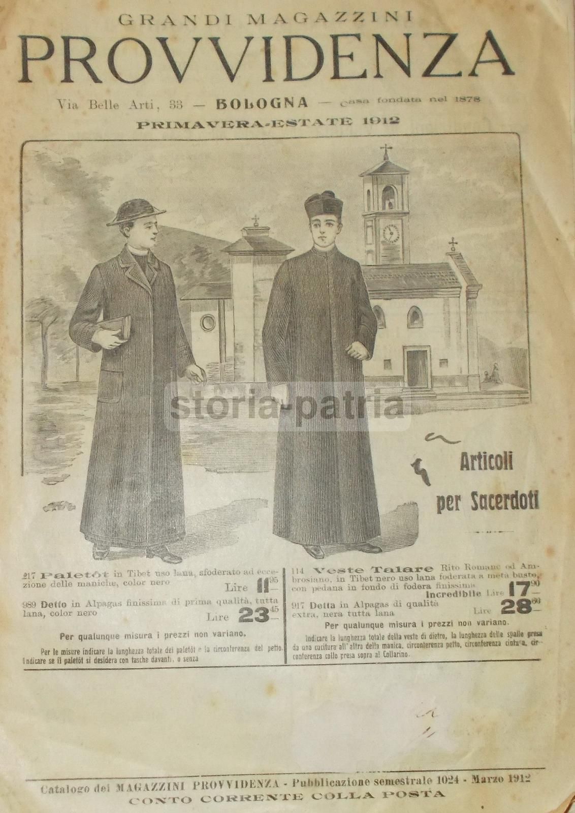 Catalogo Grandi Magazzini Provvidenza Bologna 1912, Abbigliamento E Articoli Vari