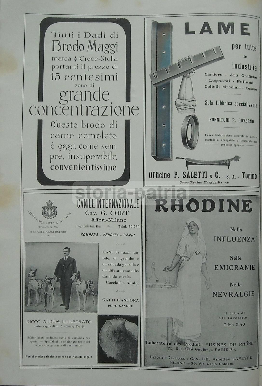 Pubblicità Acqua Minerale Corticella Bologna, Plinio Codognato 1922